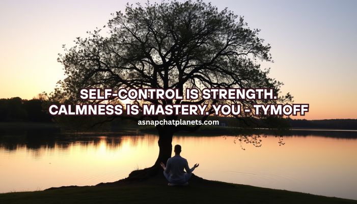 Self-Control Is Strength. Calmness Is Mastery. You – Tymoff in 2025