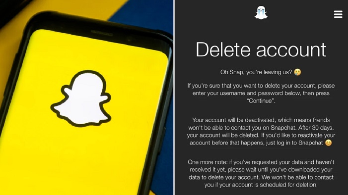 delete snapchat 