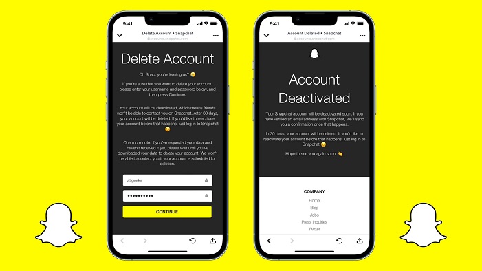 snapchat delete 