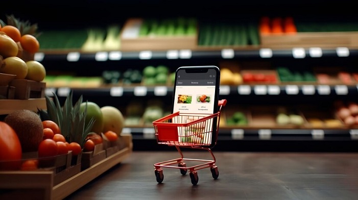 indícame el camino a la tienda de alimentos más cercana 