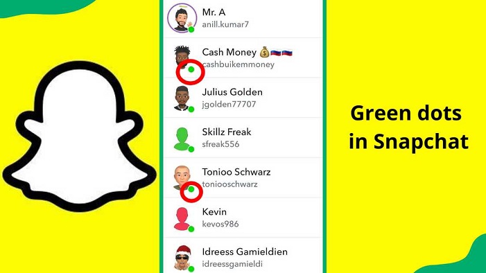 what does the green dot mean on snapchat 