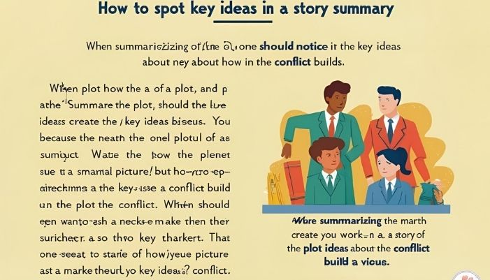when summarizing the of a plot, one should notice the key ideas about how the conflict builds. 