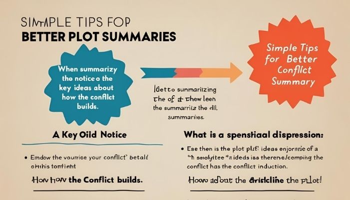 when summarizing the of a plot, one should notice the key ideas about how the conflict builds. 